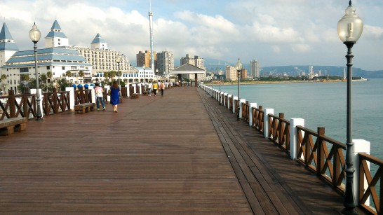 淡水 漁人碼頭の木製散歩道