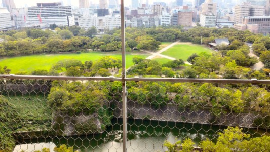 大阪城天守閣展望台からの風景